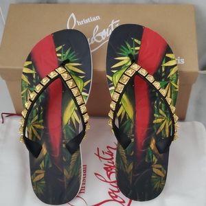 Christian louboutin Paris studded flip flop